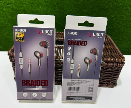 BIG DADDY BASE BRAIDED SERIES EARPHONES -UB 8000